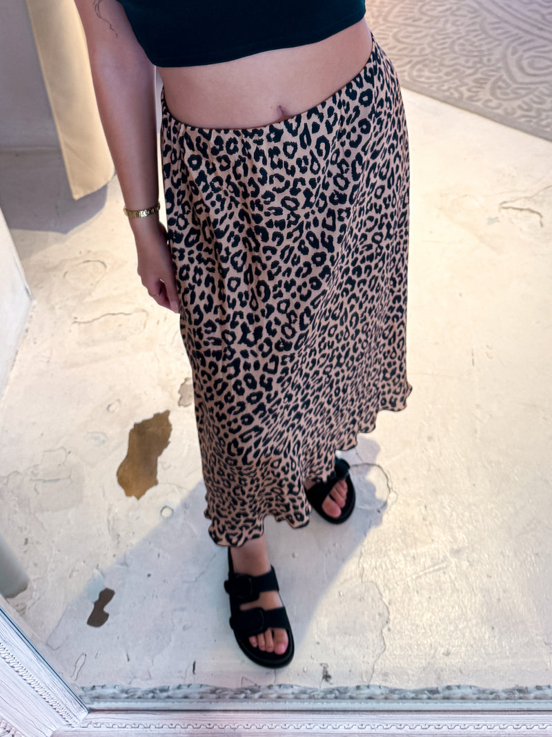 Silky Rock mit Leomuster Camel Schwarz