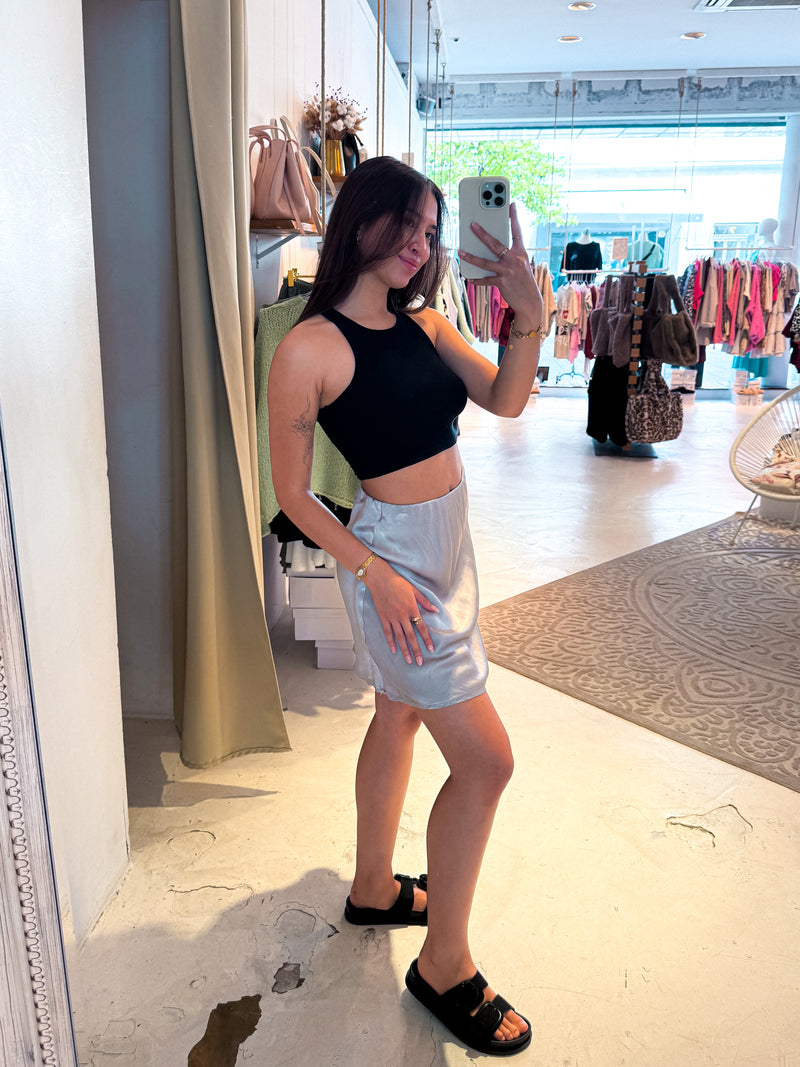 Kurzer Silky Rock Grau