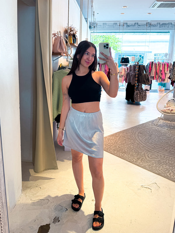 Kurzer Silky Rock Grau