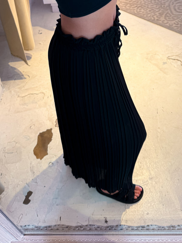 Plissee Hose Schwarz