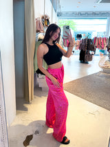 Silky Hose mit Leomuster Pink