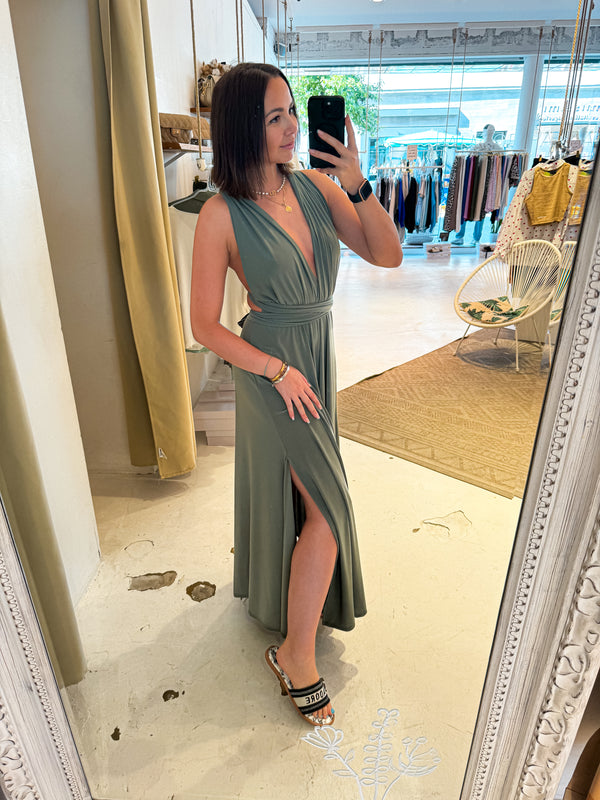 Wickel-Kleid Olive