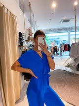 Jumpsuit mit Gürtel Royalblau