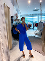 Jumpsuit mit Gürtel Royalblau
