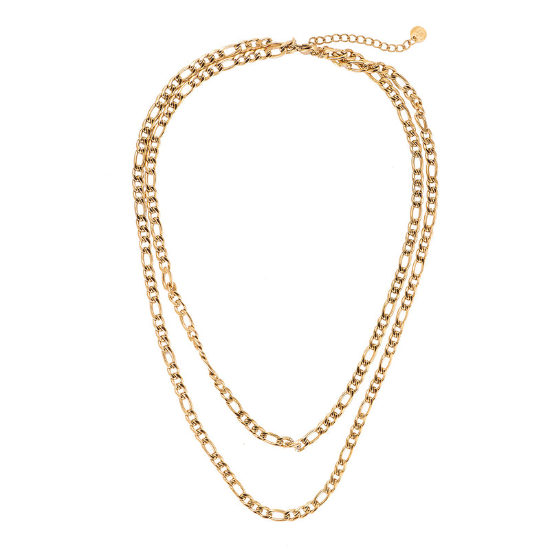 Two Layer Chain Antonia Edelstahl Kette Gold