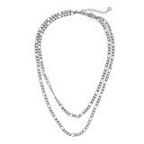 Two Layer Chain Antonia Edelstahl Kette Silber