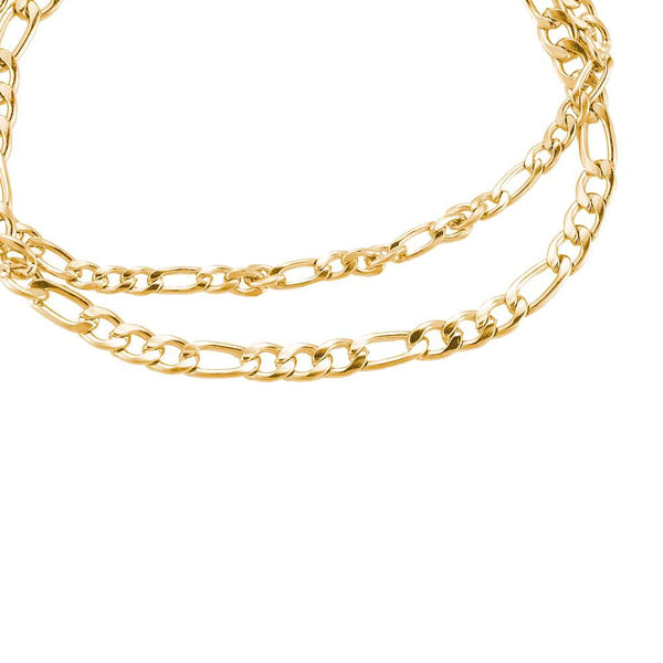 Double Layer Antonia with 1 wider Chain Edelstahl Armband Gold