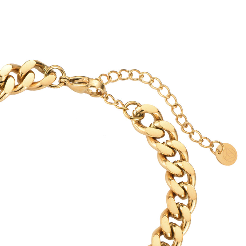 Find Flat Chain Edelstahl Armband Gold