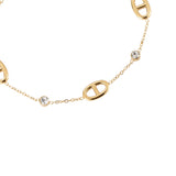 Diamonds & Nose Chain Edelstahl Armband Gold