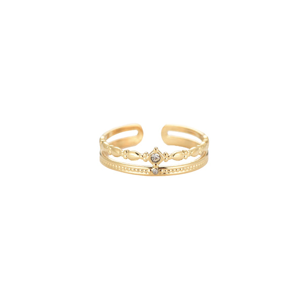 Jessie 2 Layer Edelstahl Ring Gold