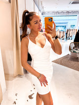 Kleid mit Raffung Weiß