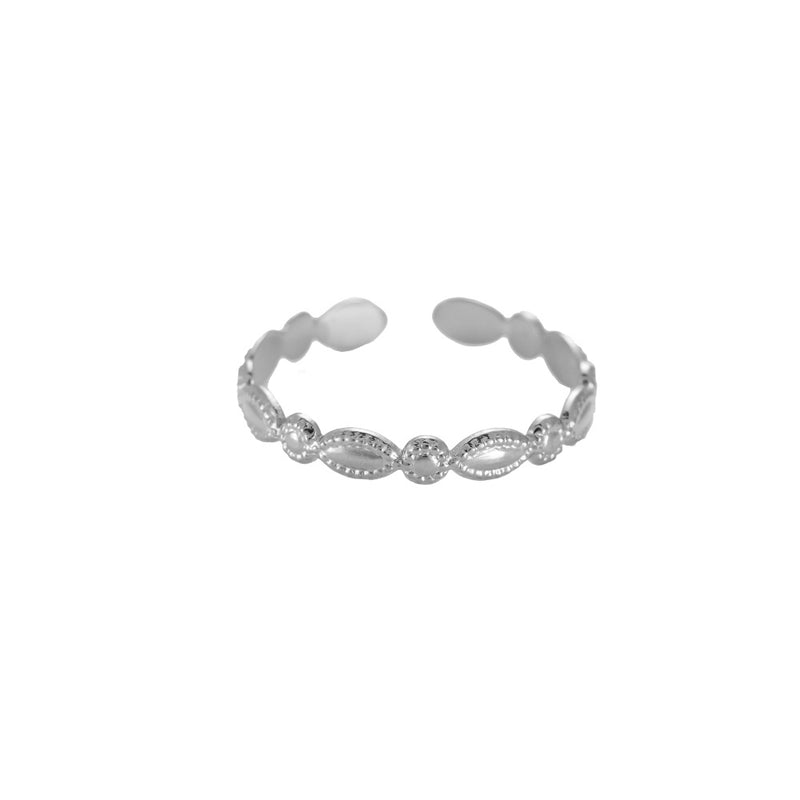 Simple Oval and Circles Edelstahl Ring Silber